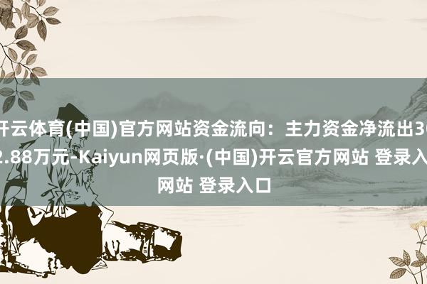 开云体育(中国)官方网站资金流向：主力资金净流出3062.88万元-Kaiyun网页版·(中国)开云官方网站 登录入口