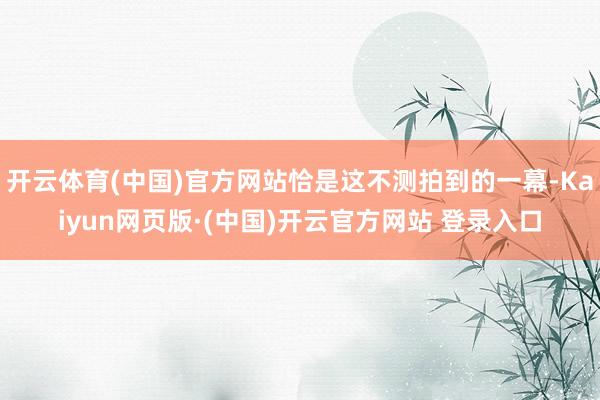 开云体育(中国)官方网站恰是这不测拍到的一幕-Kaiyun网页版·(中国)开云官方网站 登录入口