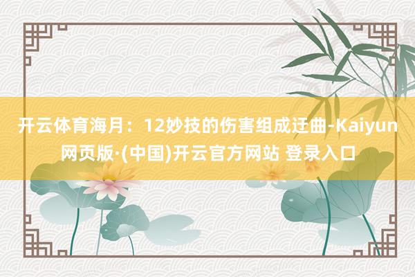 开云体育海月：12妙技的伤害组成迂曲-Kaiyun网页版·(中国)开云官方网站 登录入口
