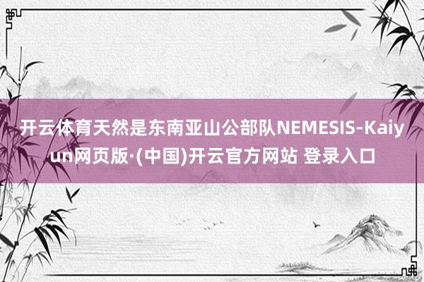 开云体育天然是东南亚山公部队NEMESIS-Kaiyun网页