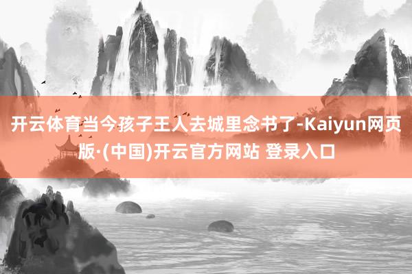 开云体育当今孩子王人去城里念书了-Kaiyun网页版·(中国