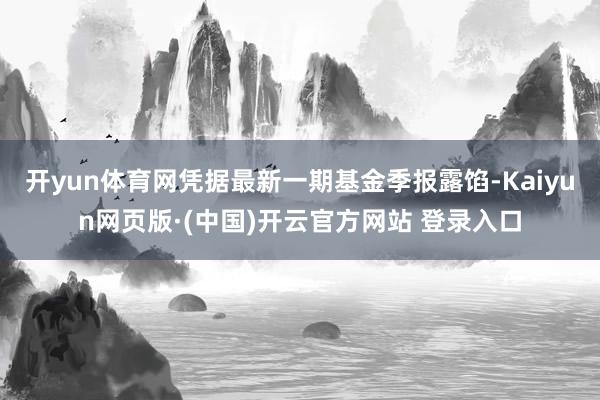 开yun体育网凭据最新一期基金季报露馅-Kaiyun网页版·