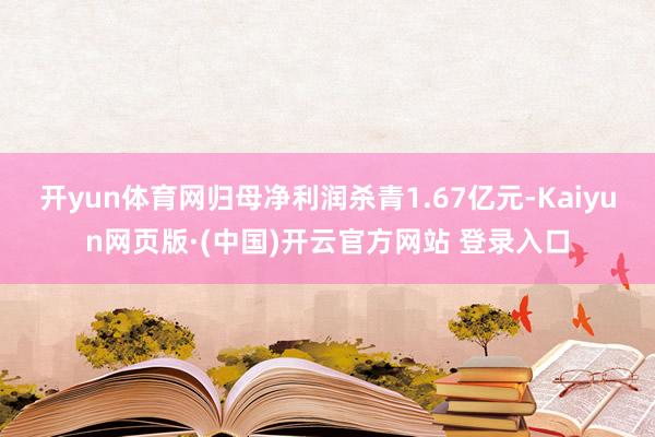 开yun体育网归母净利润杀青1.67亿元-Kaiyun网页版