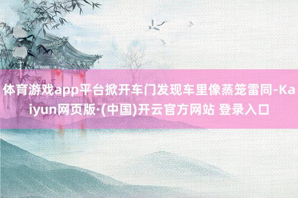体育游戏app平台掀开车门发现车里像蒸笼雷同-Kaiyun网