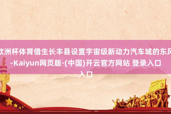 欧洲杯体育借生长丰县设置宇宙级新动力汽车城的东风-Kaiyun网页版·(中国)开云官方网站 登录入口